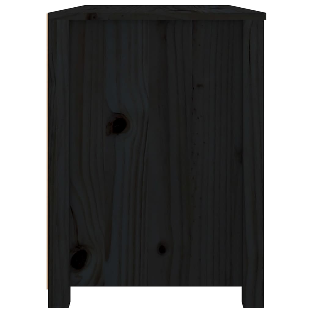 vidaXL Armario auxiliar madera maciza de pino negro 100x40x54 cm