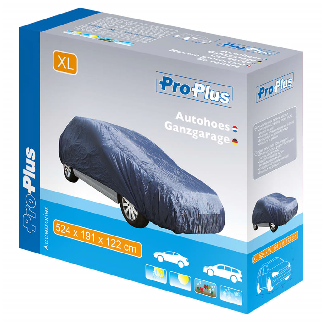 ProPlus Funda cubierta para coche XL 524x191x122 cm azul oscuro