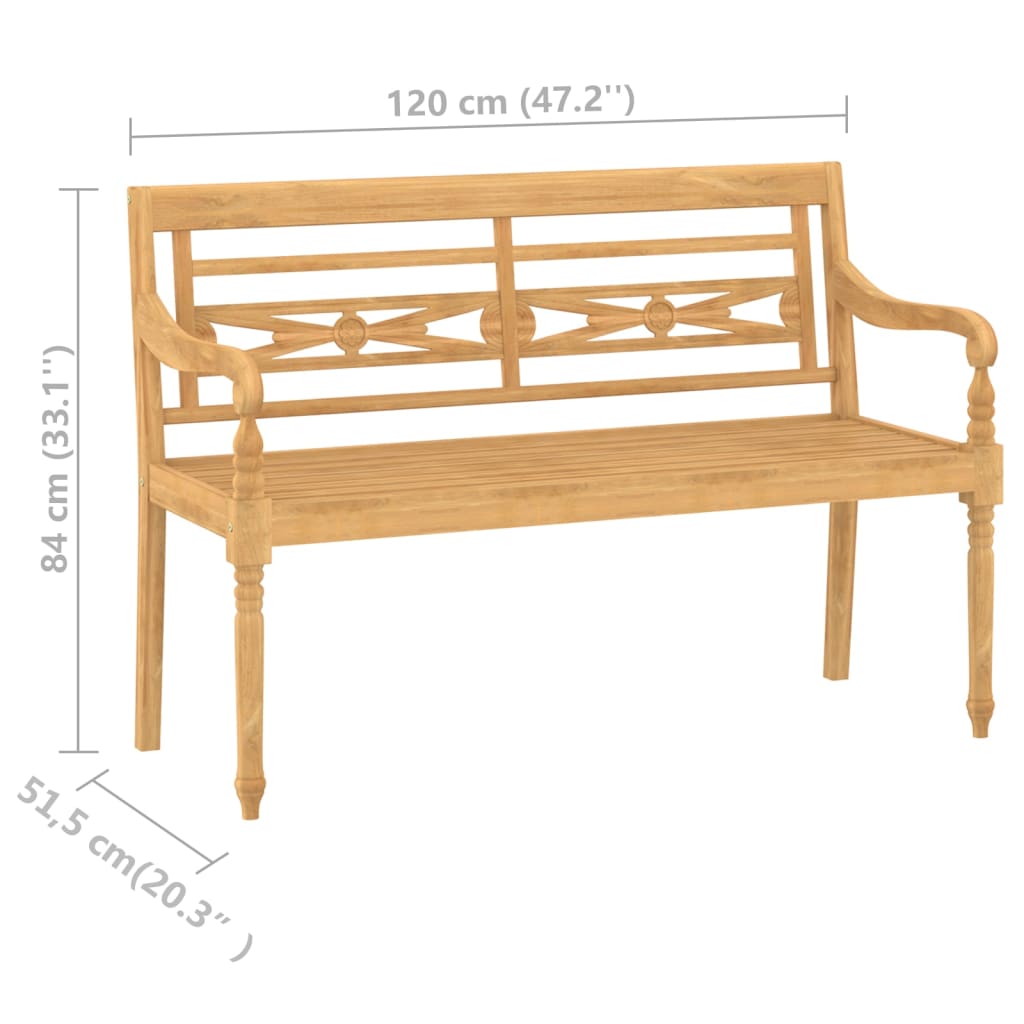 vidaXL Set de muebles de jardín 4 pzas y cojines madera maciza de teca