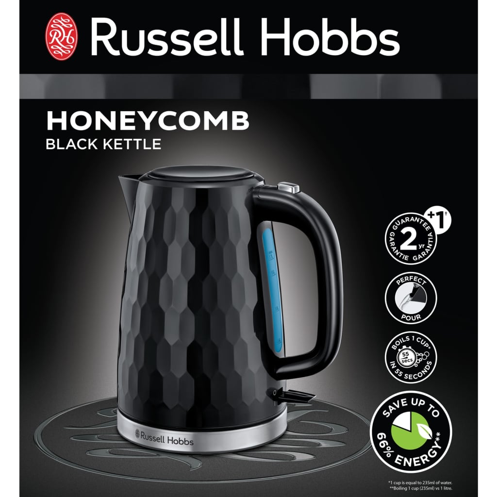 Russell Hobbs Hervidor eléctrico Honeycomb negro