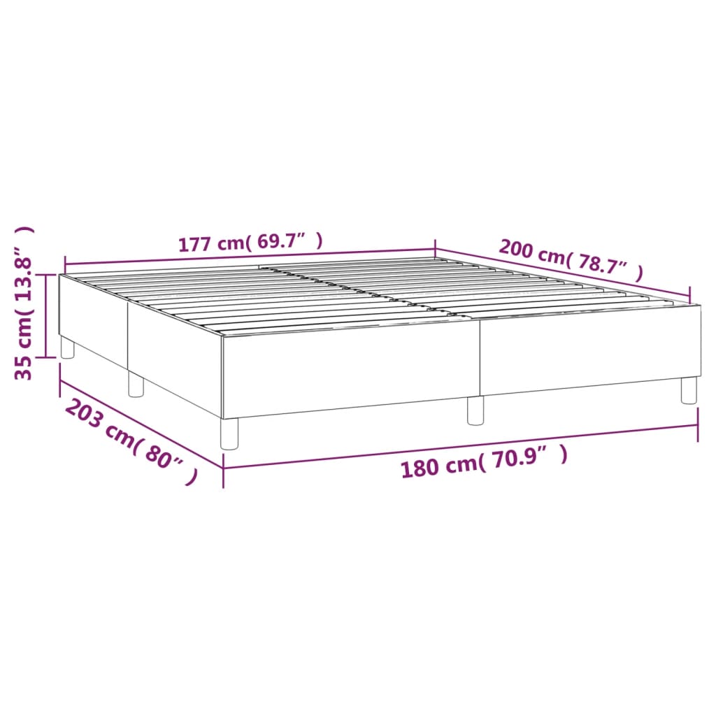 vidaXL Estructura de cama box spring tela negro 180x200 cm