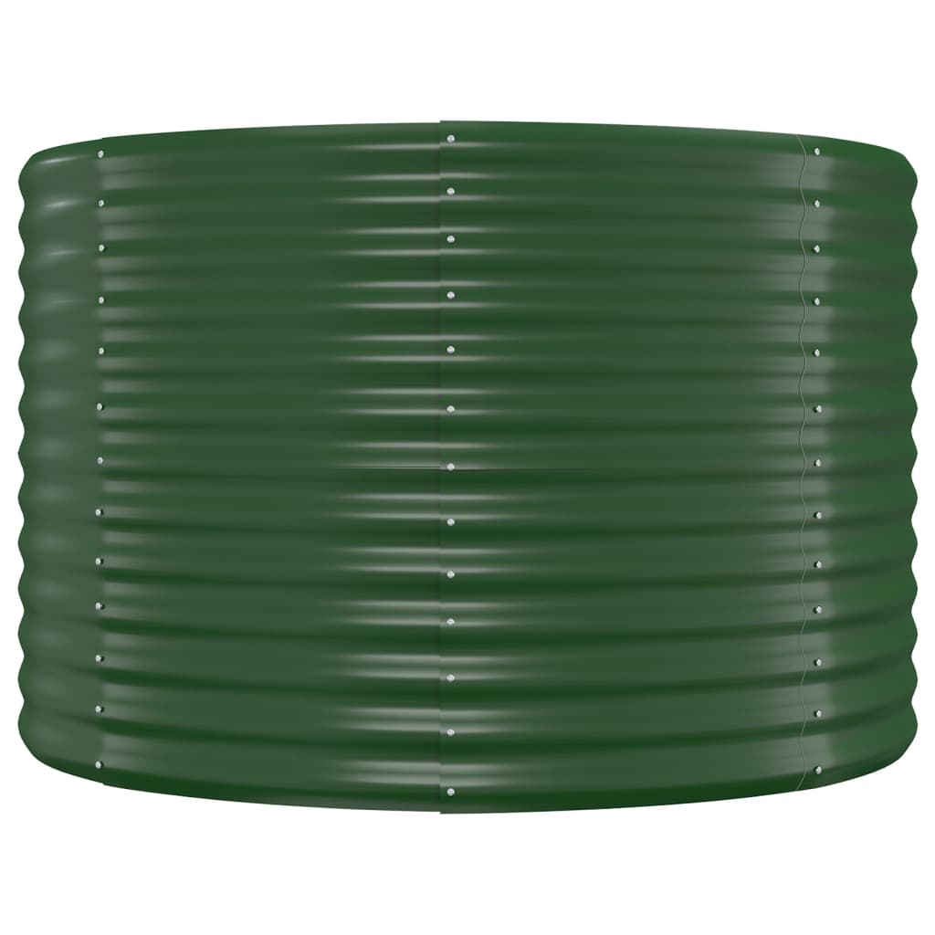 vidaXL Jardinera acero con recubrimiento en polvo verde 100x100x68 cm