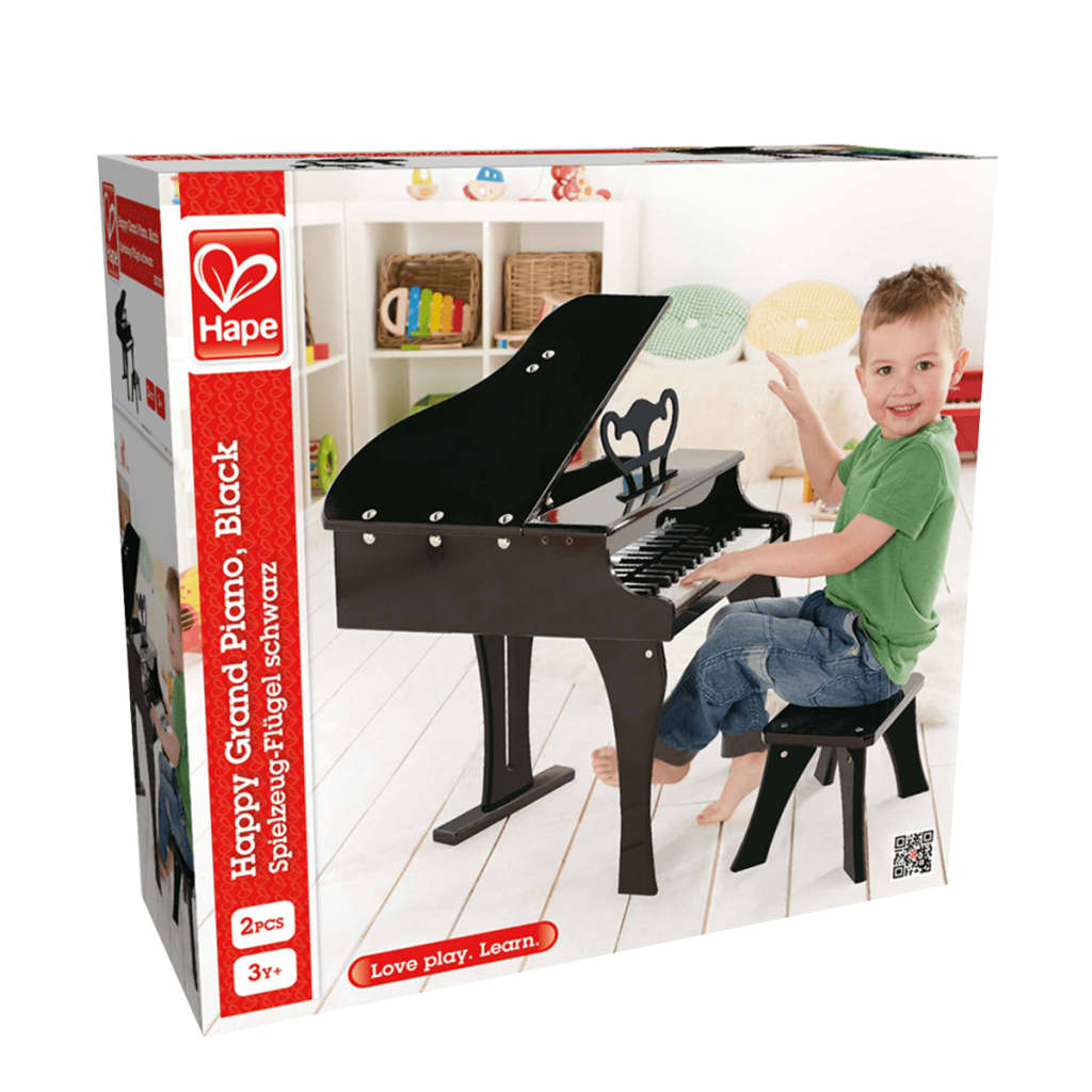 Piano negro de juguete modelo Grand, marca Hape E0320