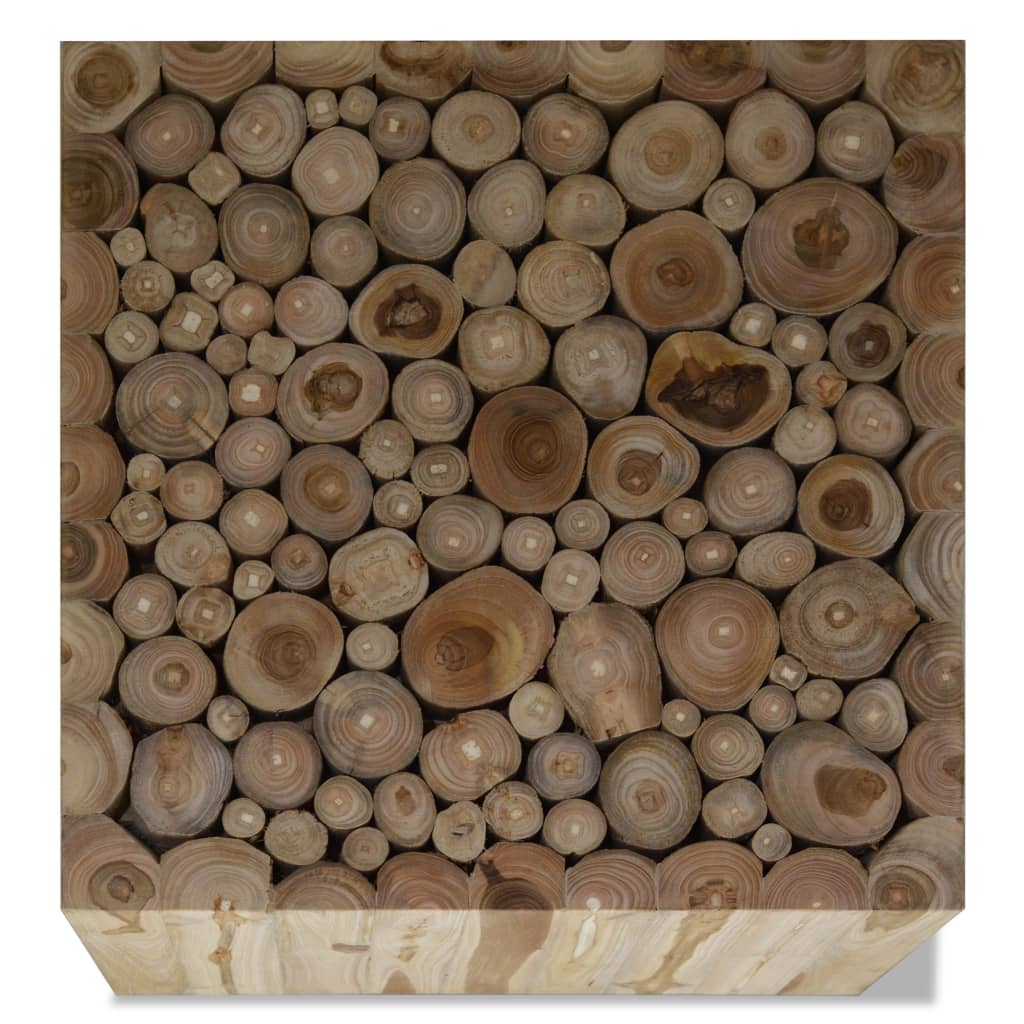vidaXL Mesa de centro de madera de teca genuina 50x50x35 cm