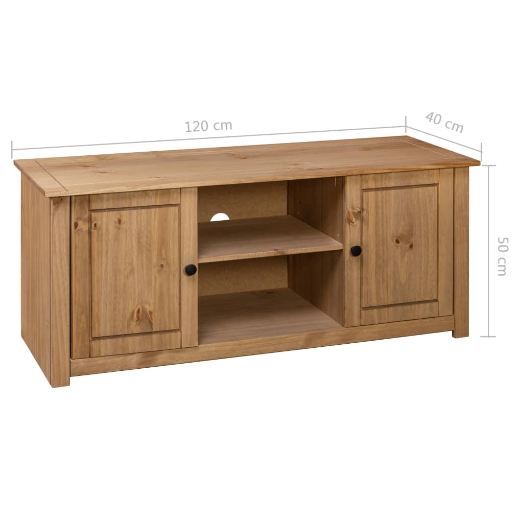 vidaXL Mueble para TV de madera maciza pino estilo Panamá 120x40x50 cm