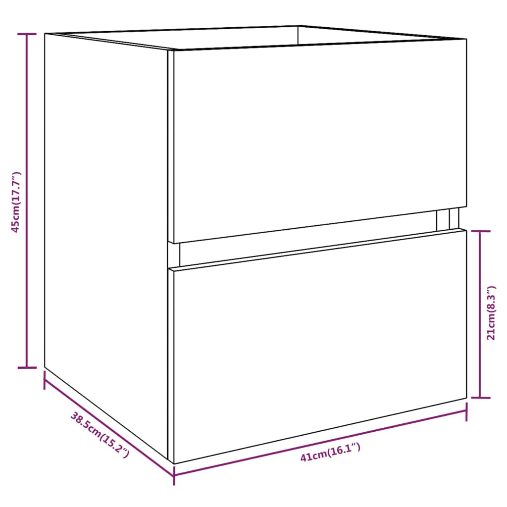 vidaXL Mueble de lavabo madera de ingeniería gris Sonoma 41x38,5x45 cm