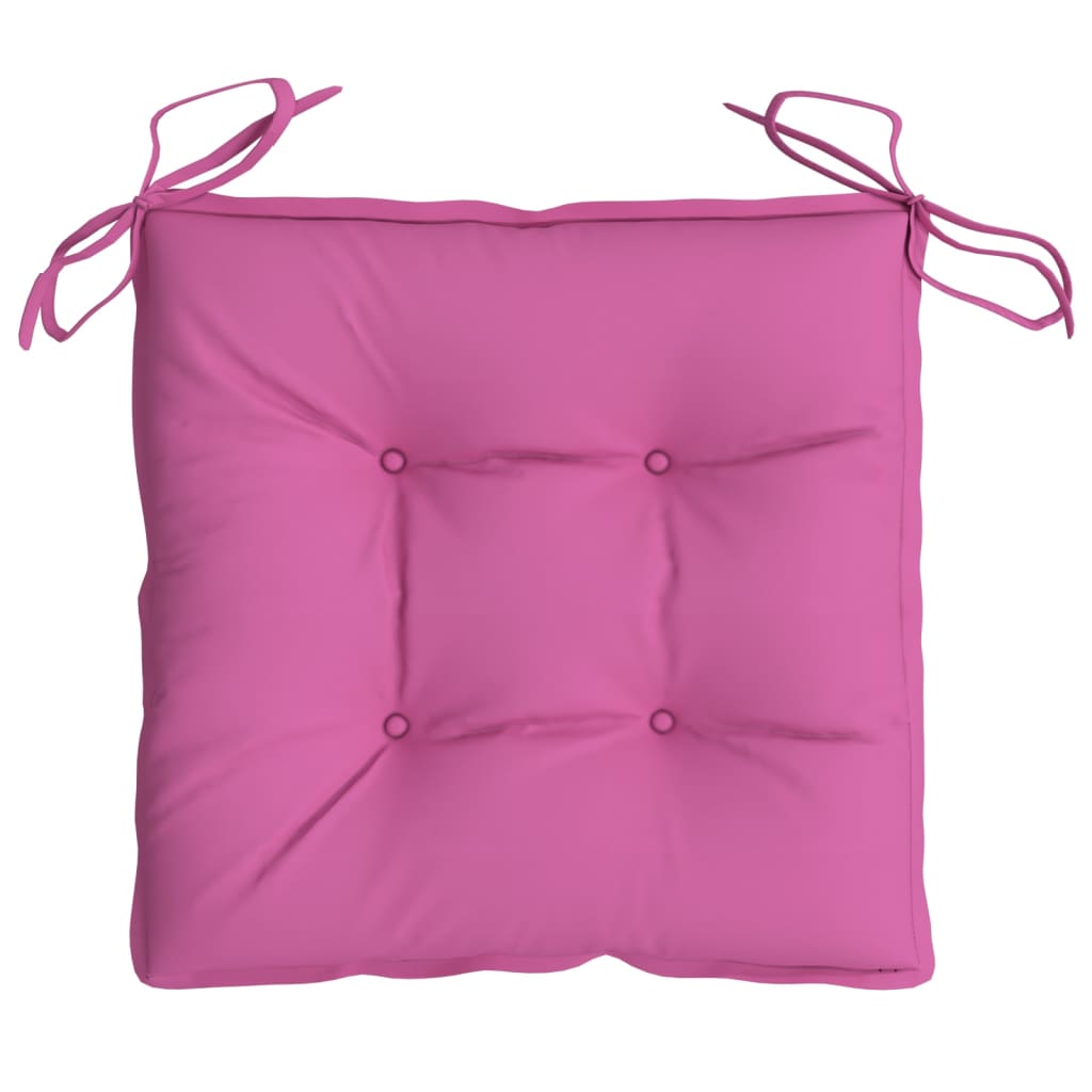 vidaXL Cojines para silla 2 unidades tela rosa 40x40x7 cm