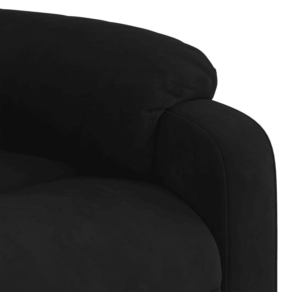 vidaXL Sillón de masaje reclinable elevable terciopelo negro