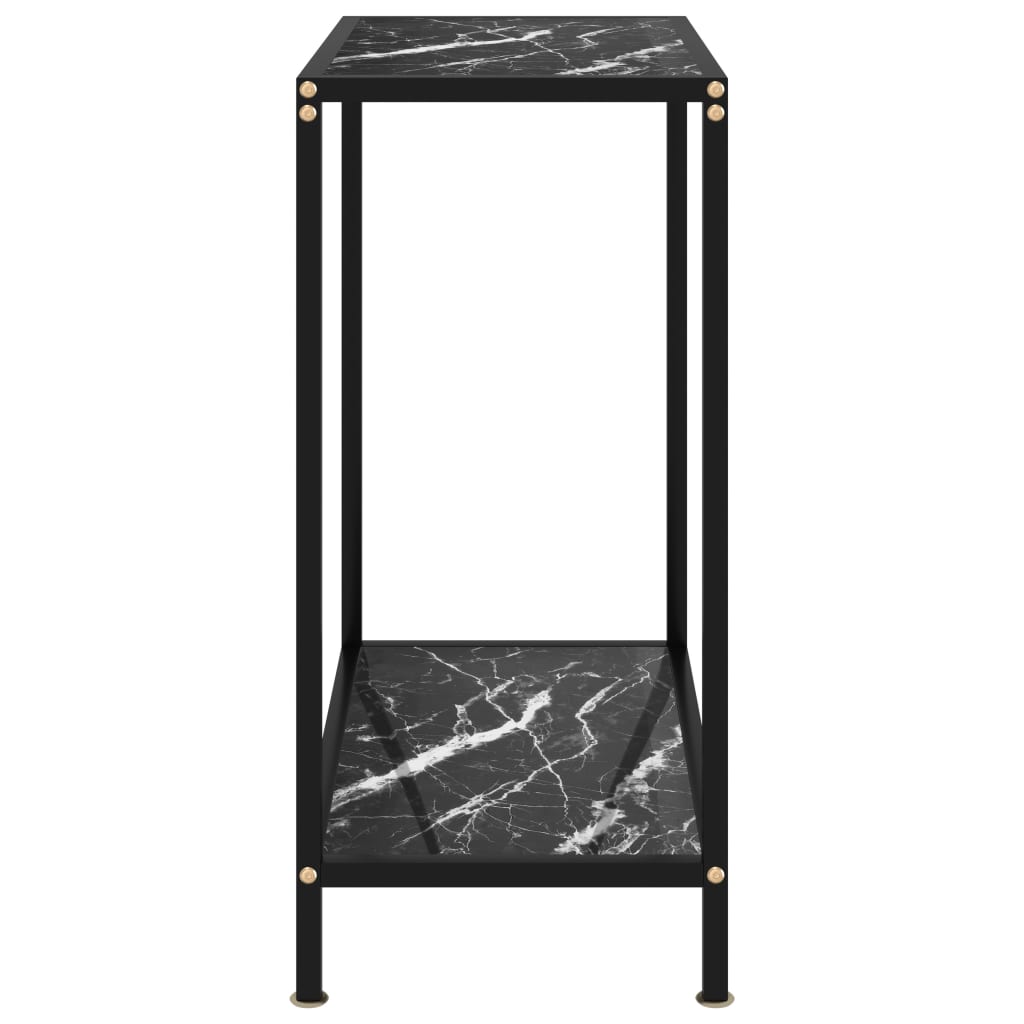 vidaXL Mesa de consola negro vidrio templado 60x35x75 cm