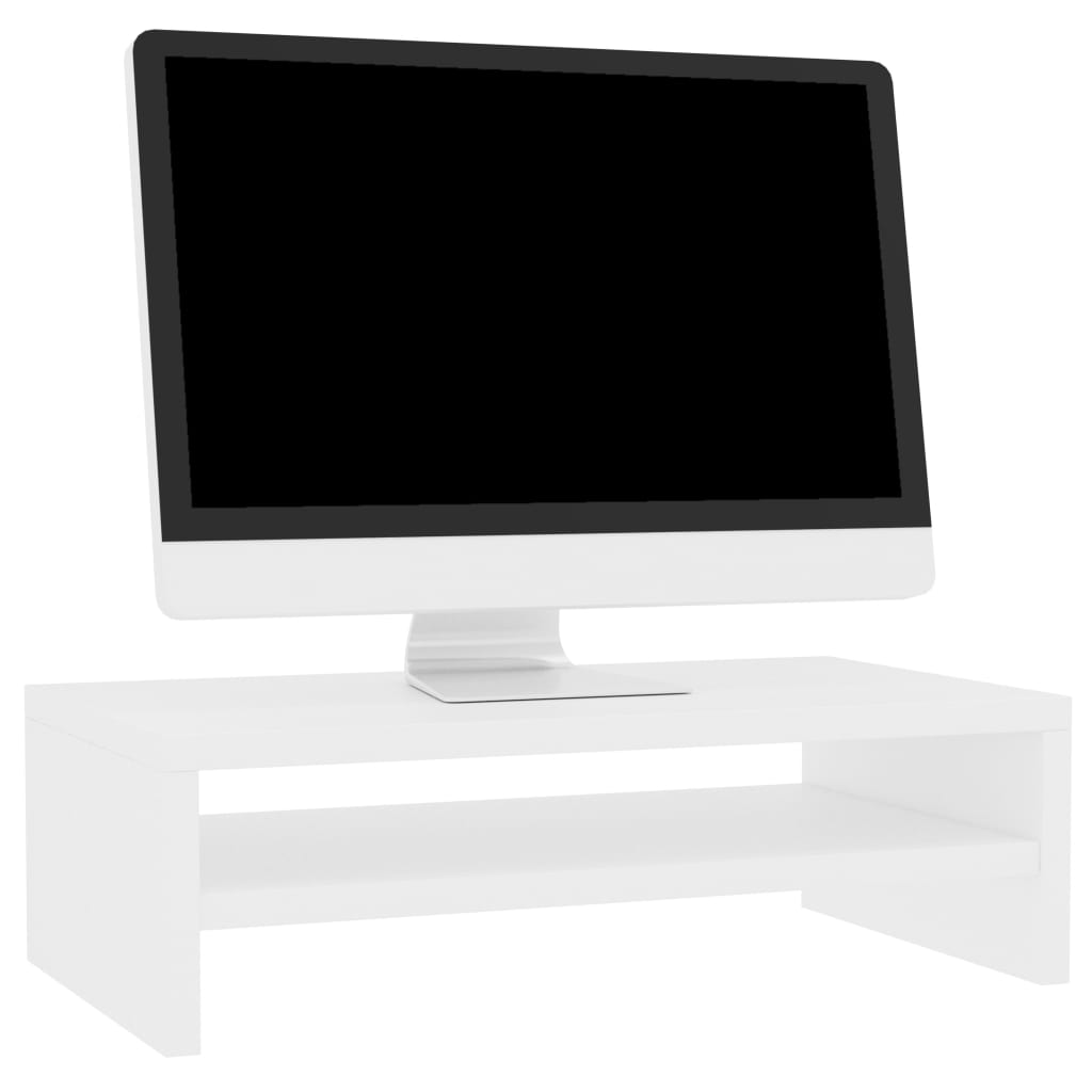 vidaXL Soporte para pantalla madera contrachapada blanco 42x24x13 cm