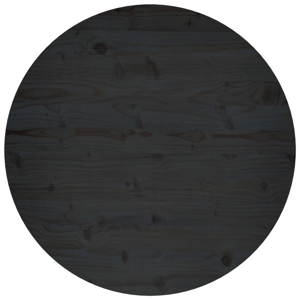 vidaXL Superficie de mesa madera maciza de pino negro Ø80x2,5 cm