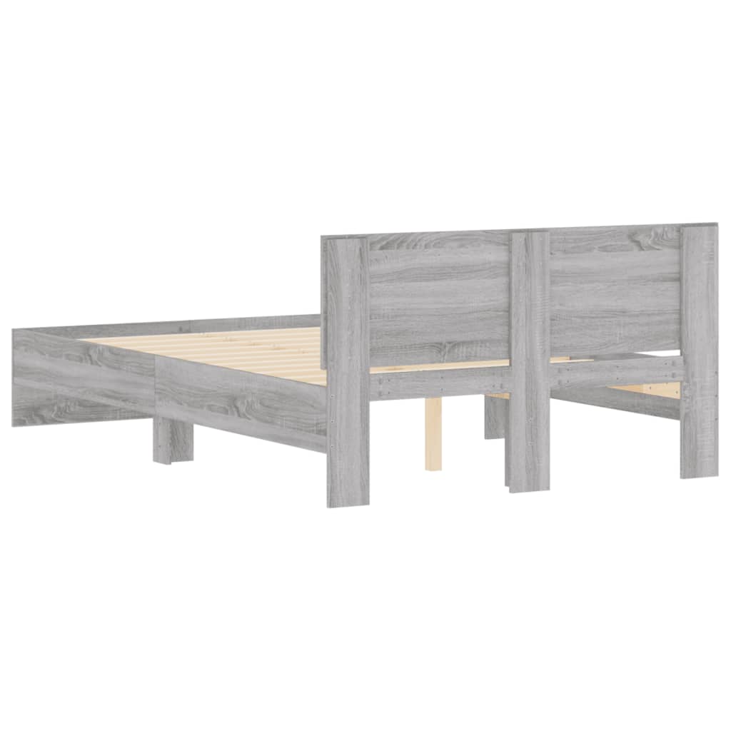 vidaXL Estructura de cama con cabecero gris Sonoma 120x190 cm