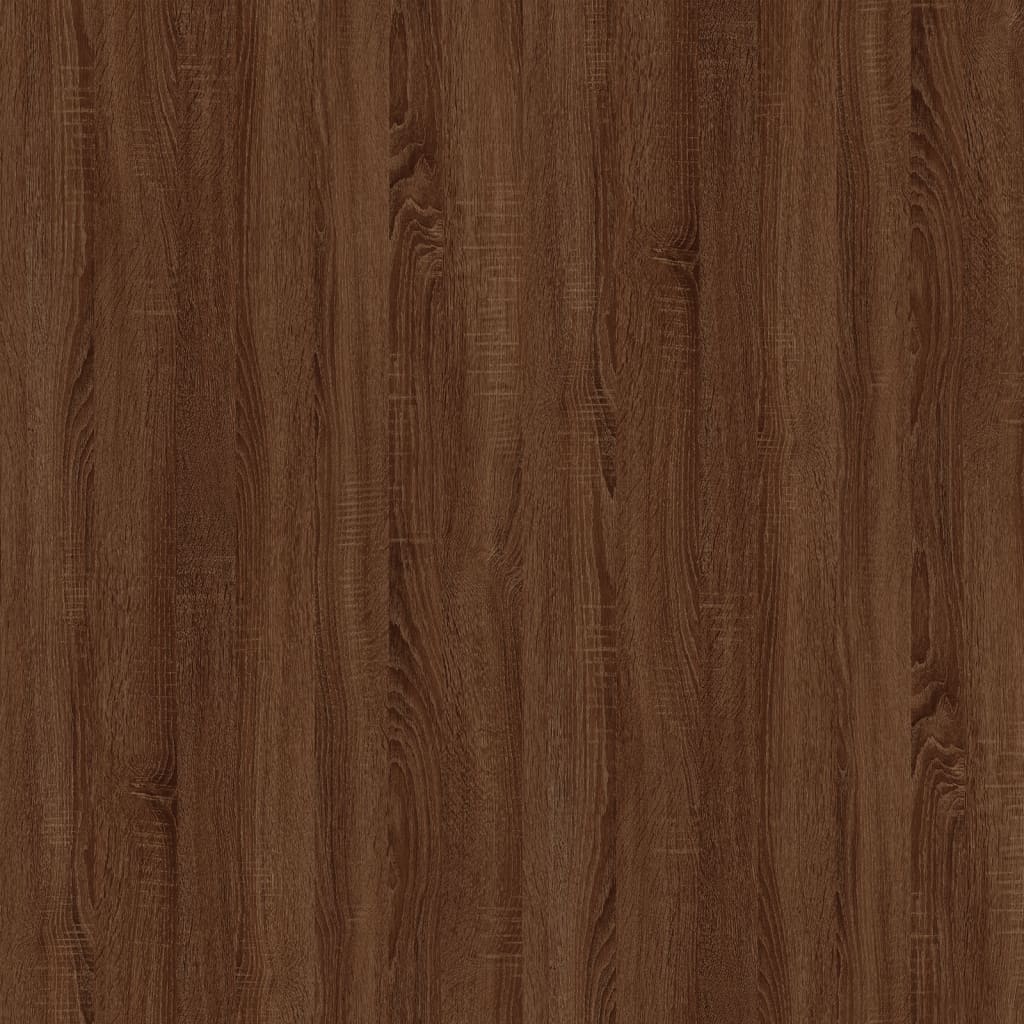vidaXL Mesita de noche madera contrachapada roble marrón 50x46x50 cm
