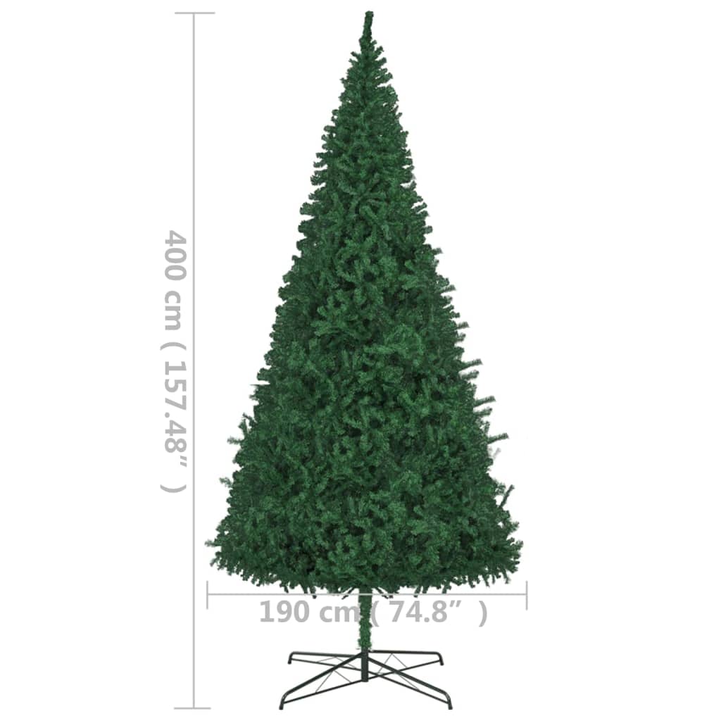 vidaXL Árbol de Navidad artificial preiluminado con luces verde 400 cm