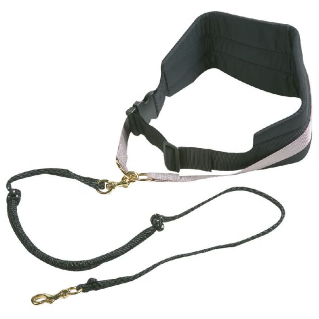 FLAMINGO Cinturón con correa elástica para perro Canicross negro