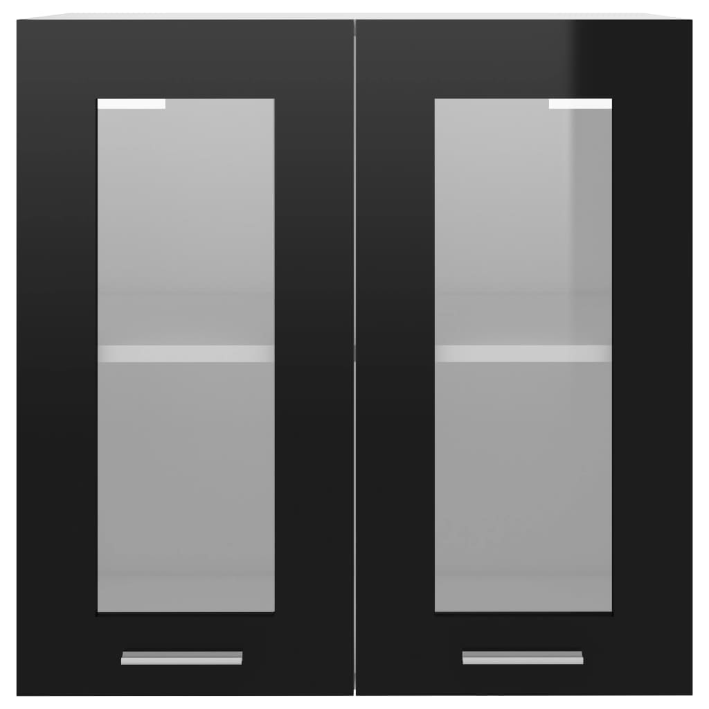 vidaXL Armario colgante cocina contrachapada negro brillo 60x31x60 cm