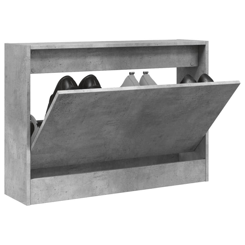 vidaXL Mueble zapatero madera de ingeniería gris hormigón 80x21x57 cm