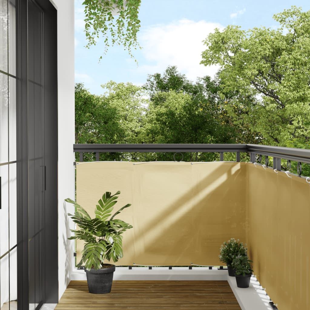 vidaXL Pantalla de balcón 100% poliéster Oxford color arena 90x800 cm