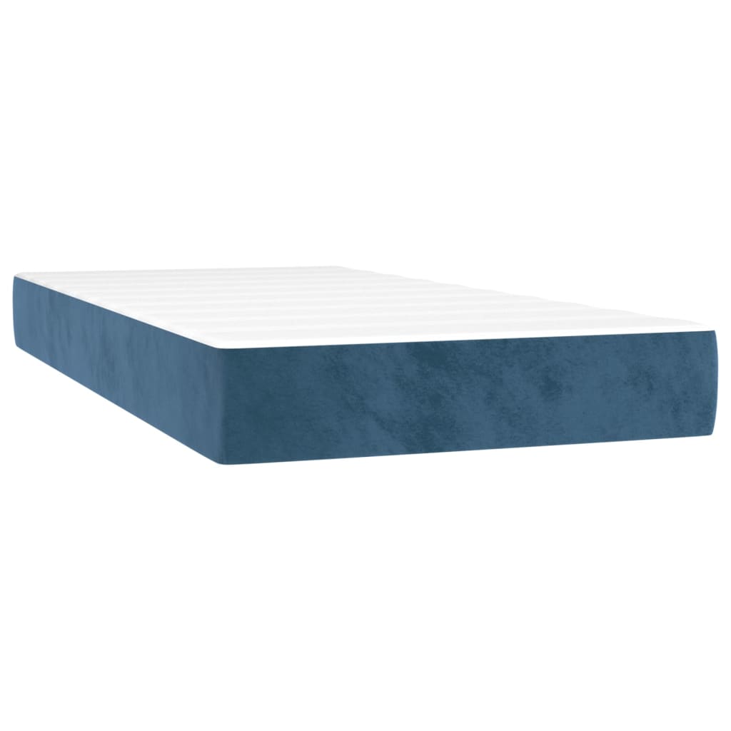 vidaXL Cama box spring con colchón terciopelo azul oscuro 200x200 cm