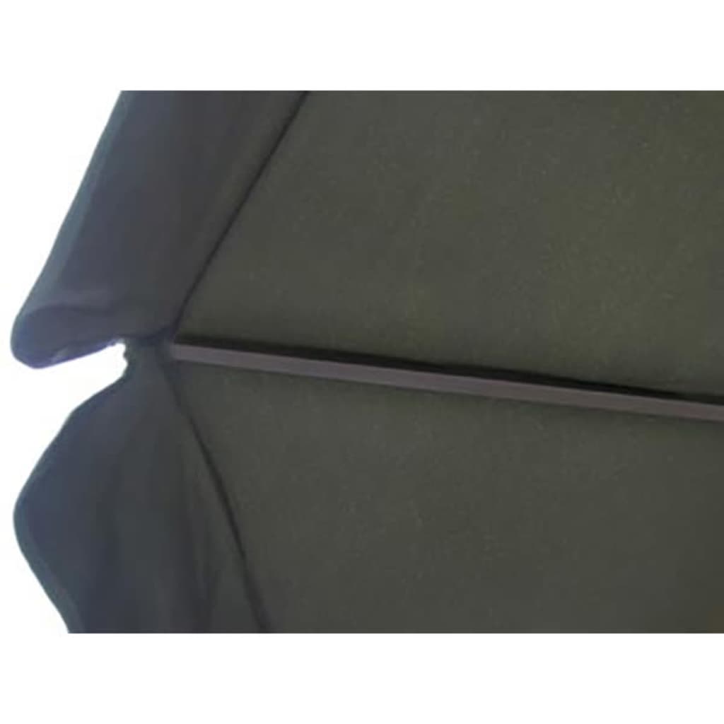 vidaXL Sombrilla de aluminio con base portátil verde