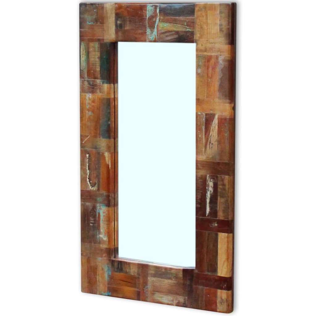 vidaXL Espejo de madera maciza reciclada 80x50 cm