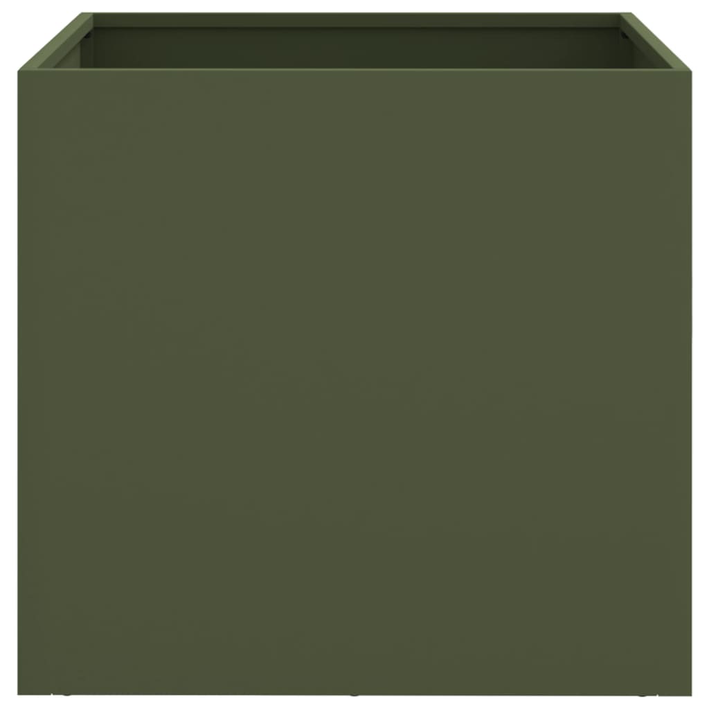 vidaXL Jardinera de acero laminado en frío verde oliva 42x40x39 cm