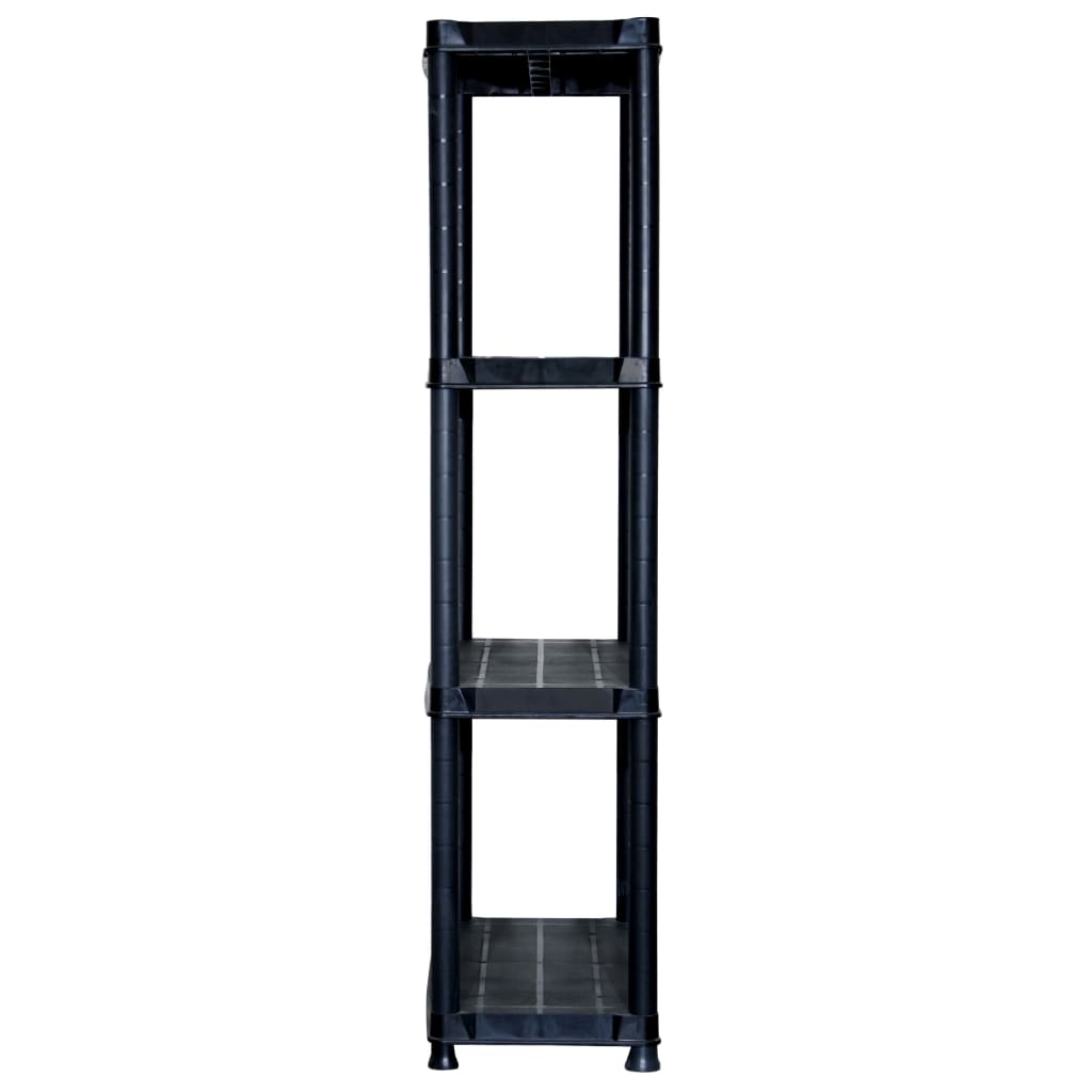 vidaXL Estante de almacenaje 4 niveles negro plástico 61x30,5x130 cm