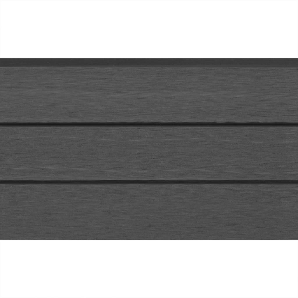 vidaXL Juego de 3 vallas cuadradas WPC gris 526x185 cm