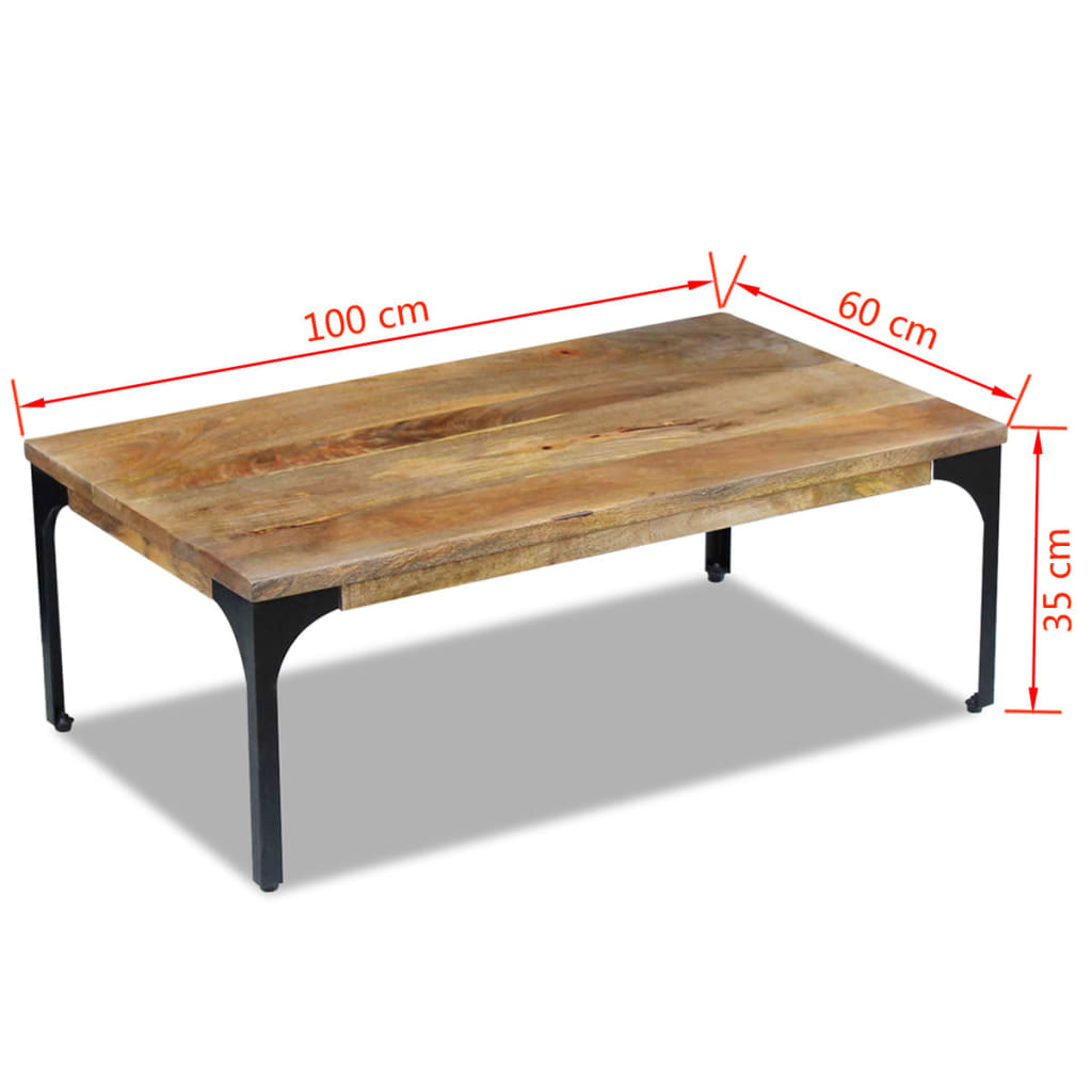 vidaXL Mesa de centro madera de mango 100x60x35 cm