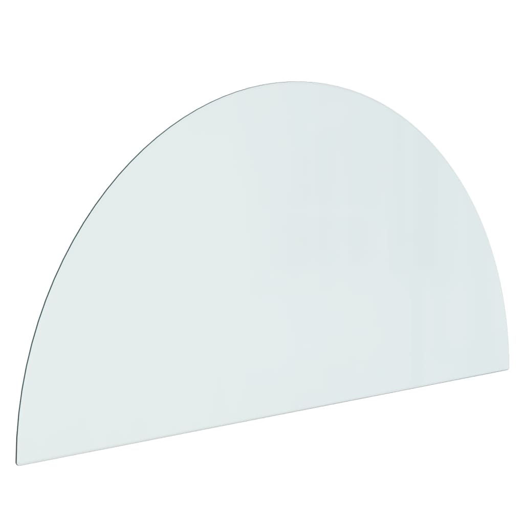 vidaXL Placa de vidrio para chimenea semicircular 1200x600 mm