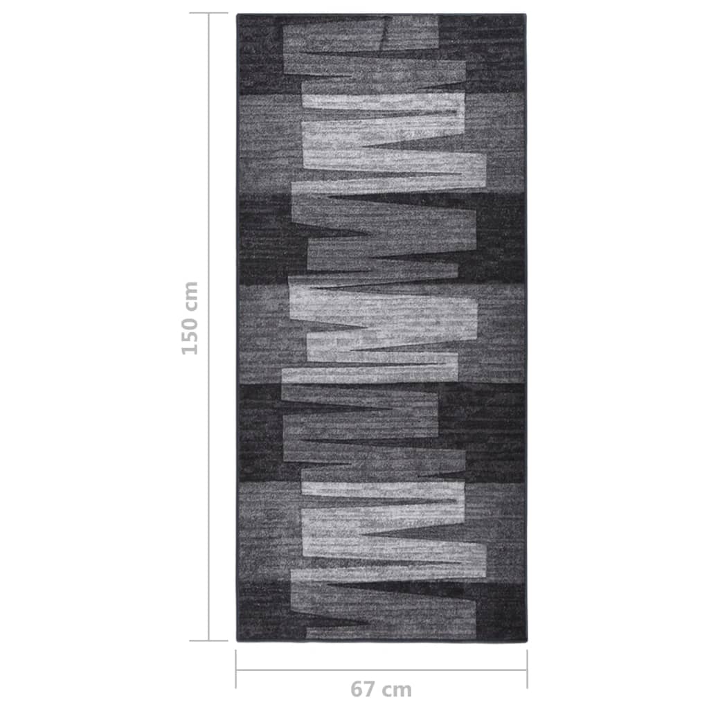 vidaXL Alfombra de pasillo antideslizante gris antracita 67x150 cm