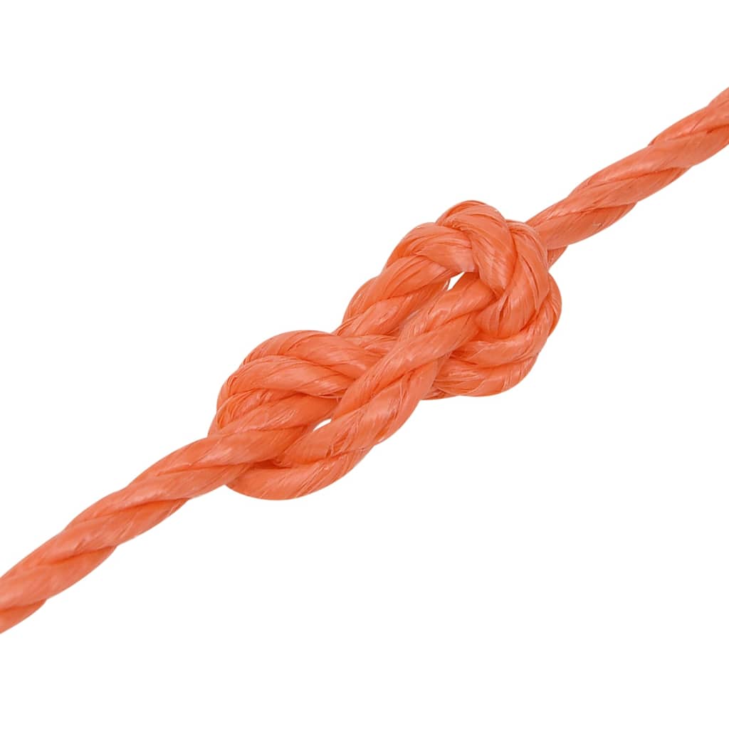 vidaXL Cuerda de trabajo polipropileno naranja 8 mm 25 m