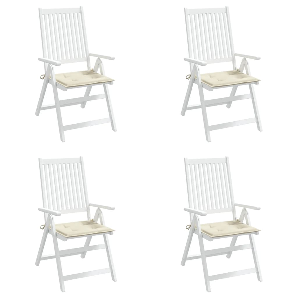 vidaXL Cojines de silla de jardín 4 uds tela Oxford crema 50x50x3 cm