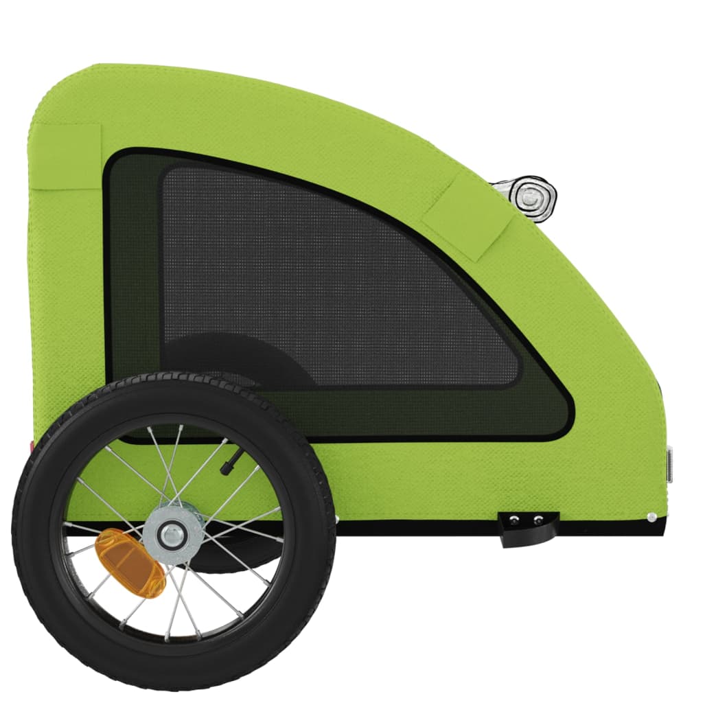 vidaXL Remolque de bicicleta mascotas hierro tela Oxford verde
