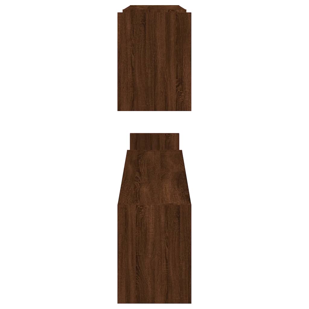 vidaXL Estantes de pared 2 uds madera color roble marrón 100x15x20cm