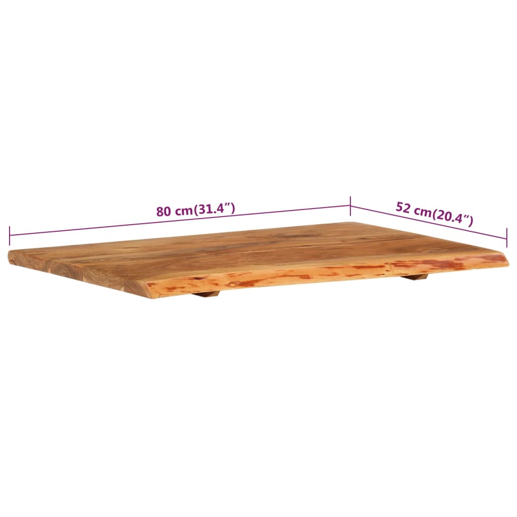 vidaXL Encimera para armario tocador madera maciza acacia 80x52x2,5 cm