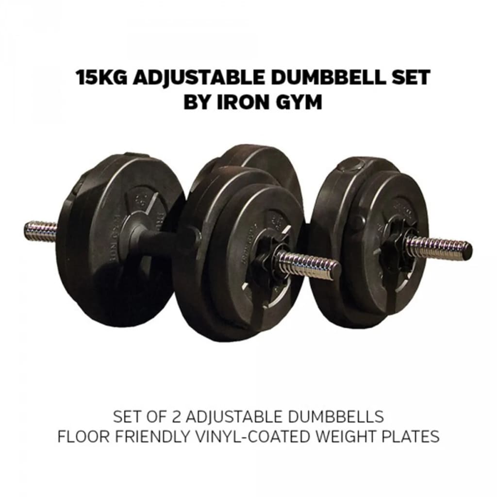 Iron Gym Juego de mancuernas ajustables 15 kg IRG031