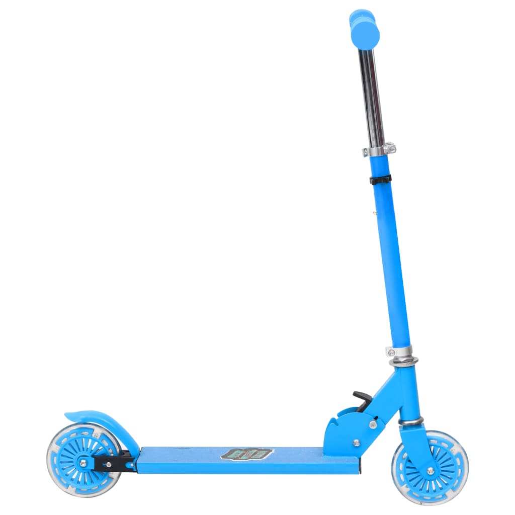 vidaXL Patinete de niños de 2 ruedas manillar ajustable aluminio azul
