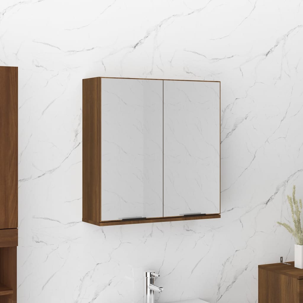 vidaXL Armario de baño con espejo color roble marrón 64x20x67 cm