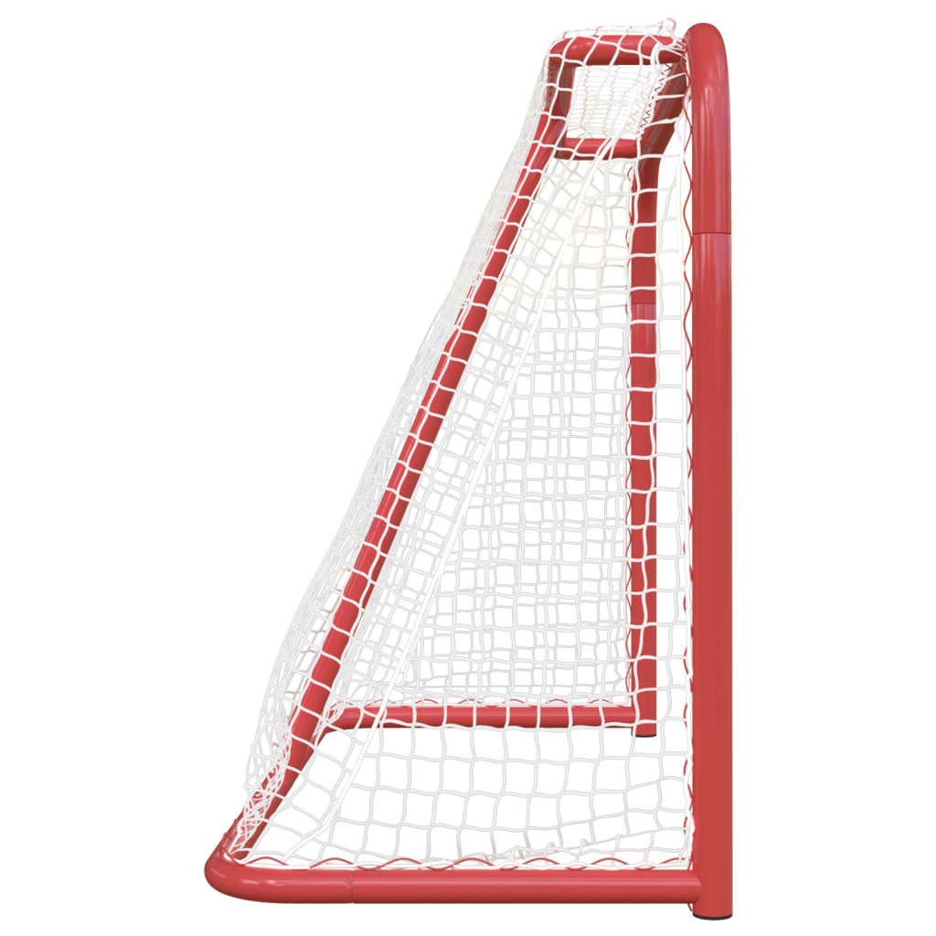 vidaXL Portería de hockey poliéster rojo y blanco 183x71x122 cm