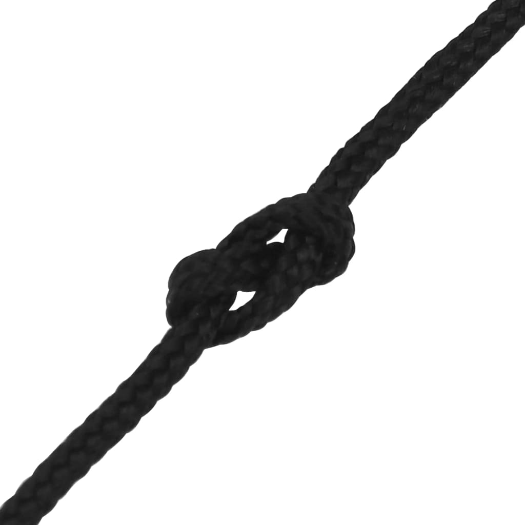 vidaXL Cuerda de barco polipropileno negro intenso 4 mm 25 m