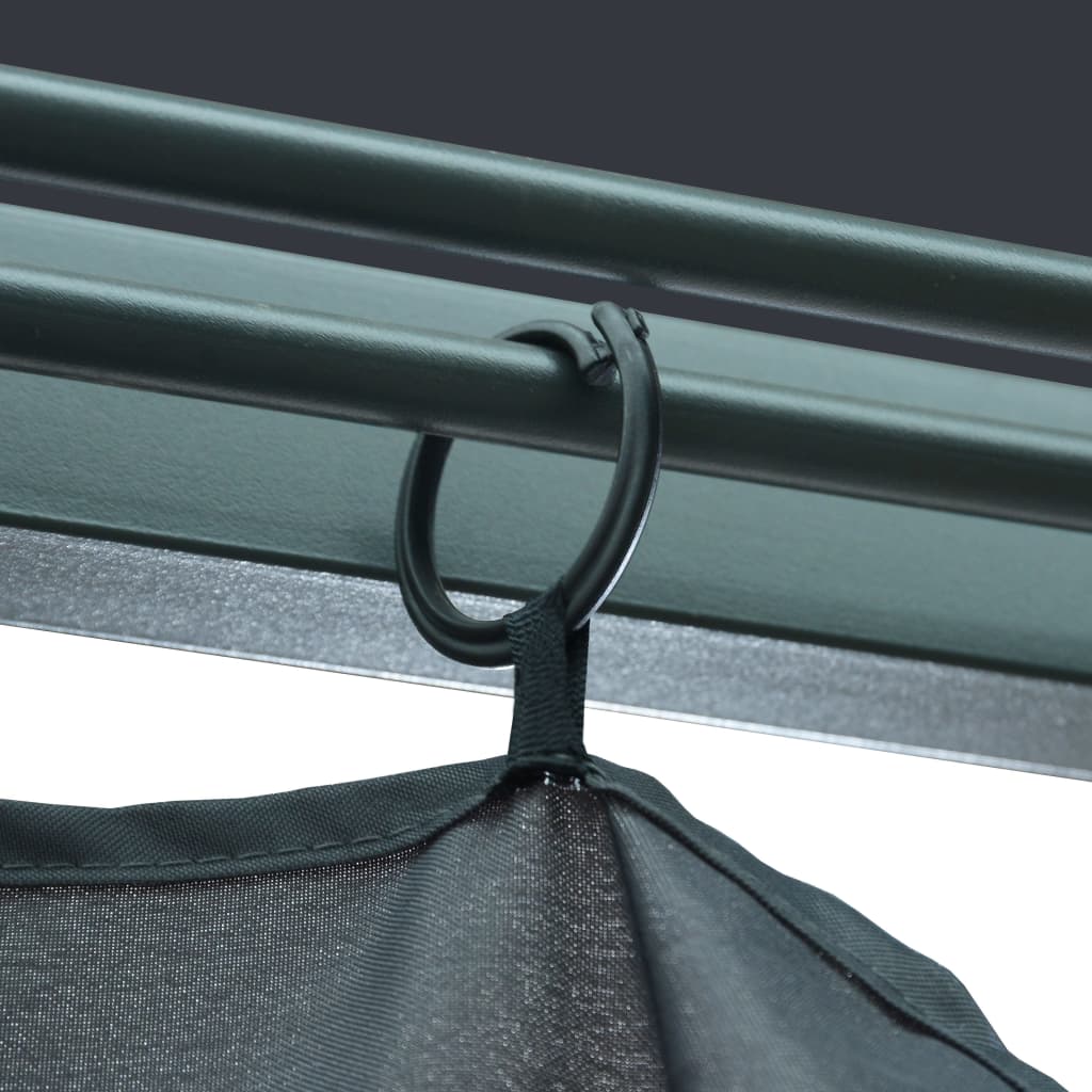 vidaXL Cenador cortina y tira de luz LED aluminio antracita 400x300cm