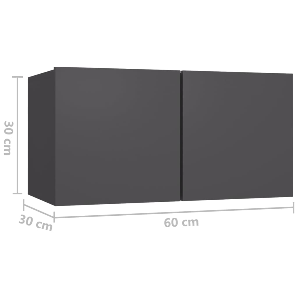 vidaXL Mueble de salón colgante gris 60x30x30 cm