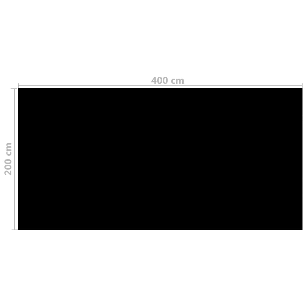 vidaXL Cubierta de piscina PE negro 400x200 cm
