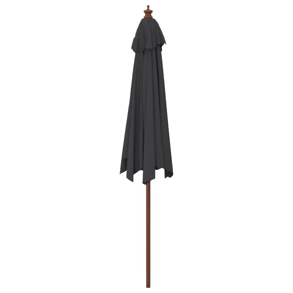 vidaXL Sombrilla de jardín con poste de madera negro 299x240 cm