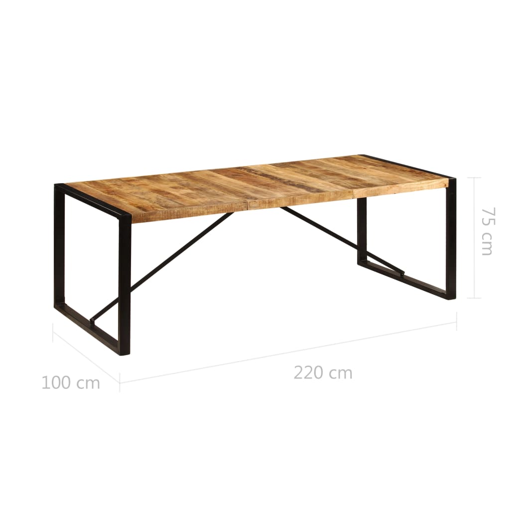 vidaXL Mesa de comedor de madera maciza de mango 220x100x75 cm