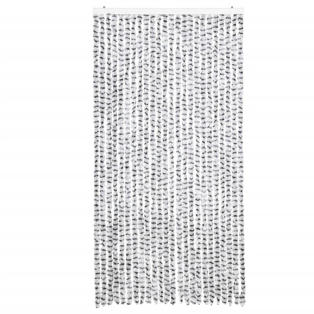 vidaXL Cortina antimoscas chenilla gris claro y gris oscuro 100x230 cm