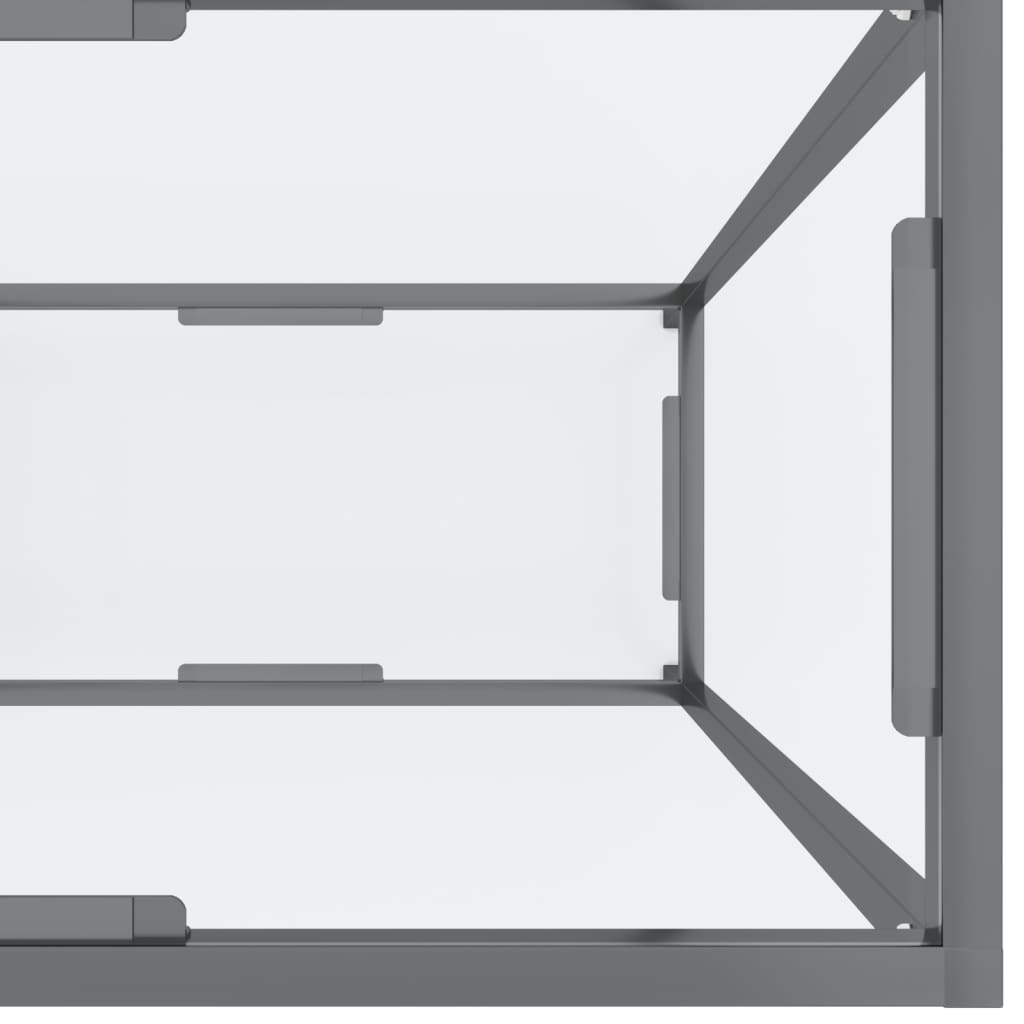 vidaXL Mesa consola transparente vidrio templado 140x35x75,5 cm