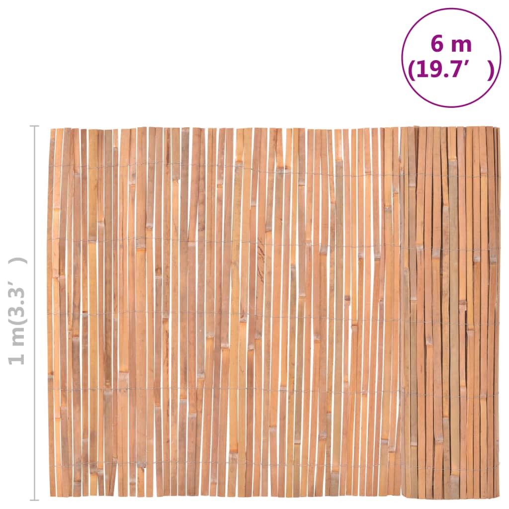 vidaXL Valla de bambú 100x600 cm
