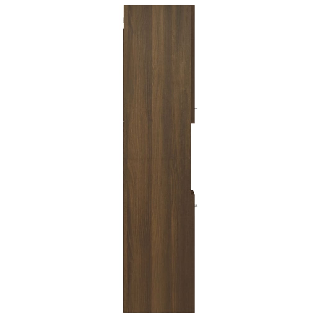 vidaXL Armario de baño madera de ingeniería marrón roble 30x30x130 cm